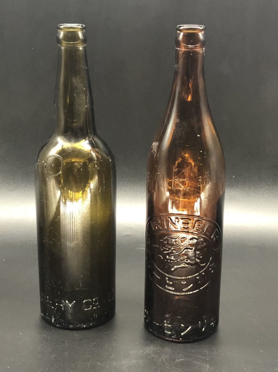 アンティークビール瓶 ビール瓶  キリンビール 大日本ビール キリンビール 大日本麦酒 DAINIPPON BREWERY空き瓶 2本まとめて