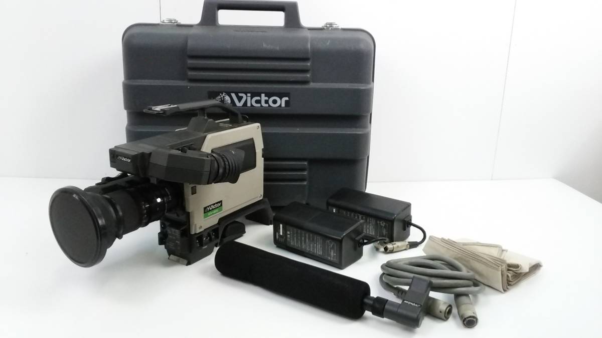 National カラービデオカメラ（動作未確認） 他/Victor/業務用ビデオカメラ/KY-210/動作未確認/取材用プロ用/説明書