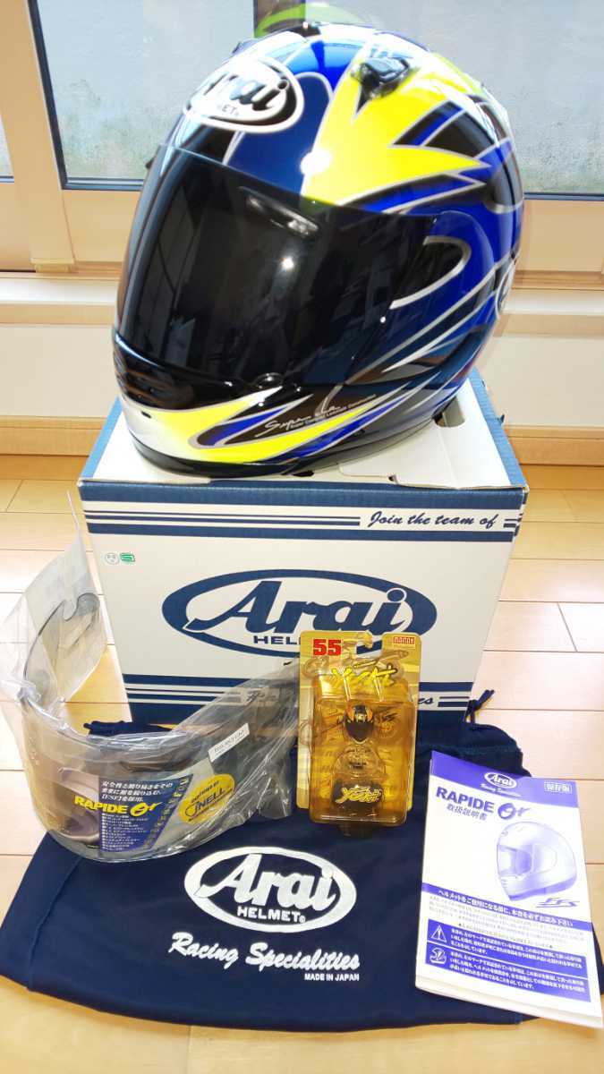 Arai Super RAPIDE 　59-60サイズ　未使用シールド&おまけ付 Arai Super RAPIDE 59-60サイズ 未使用シールド&おまけ付 Arai