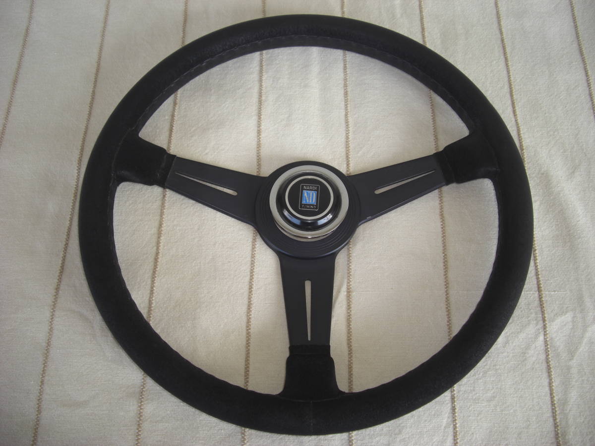 nardi ブラックスポーク ウッドステアリング 直径約36.5cm（Φ36か37cm