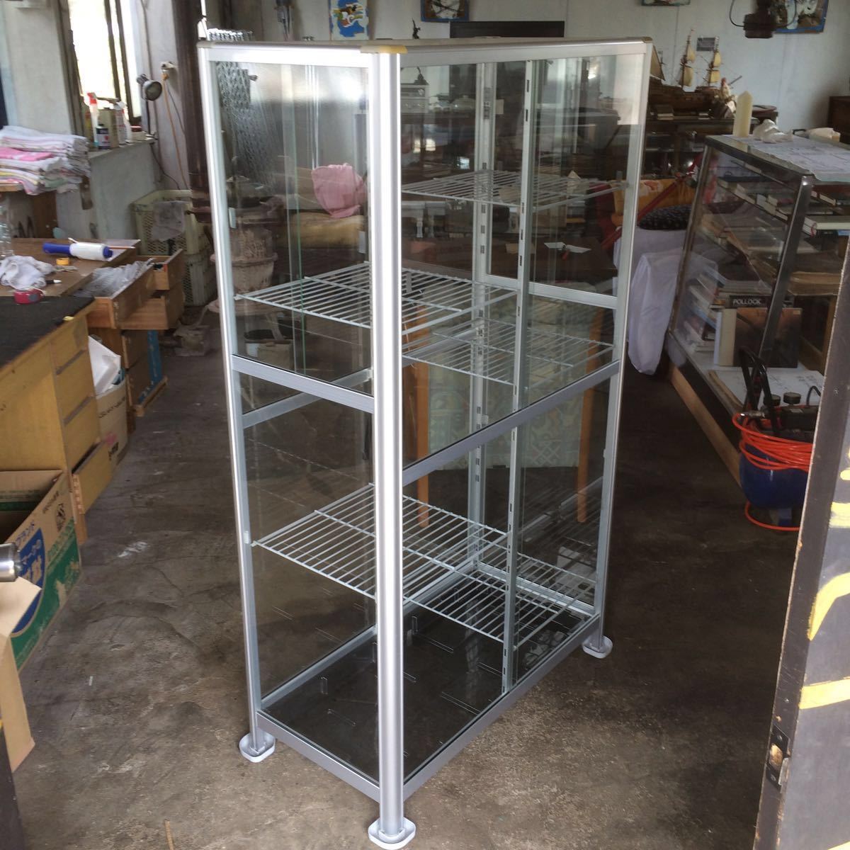 貴重・現品限り】ピカ アルミ製 小型温室 FHB-1508 シルバー ガラス