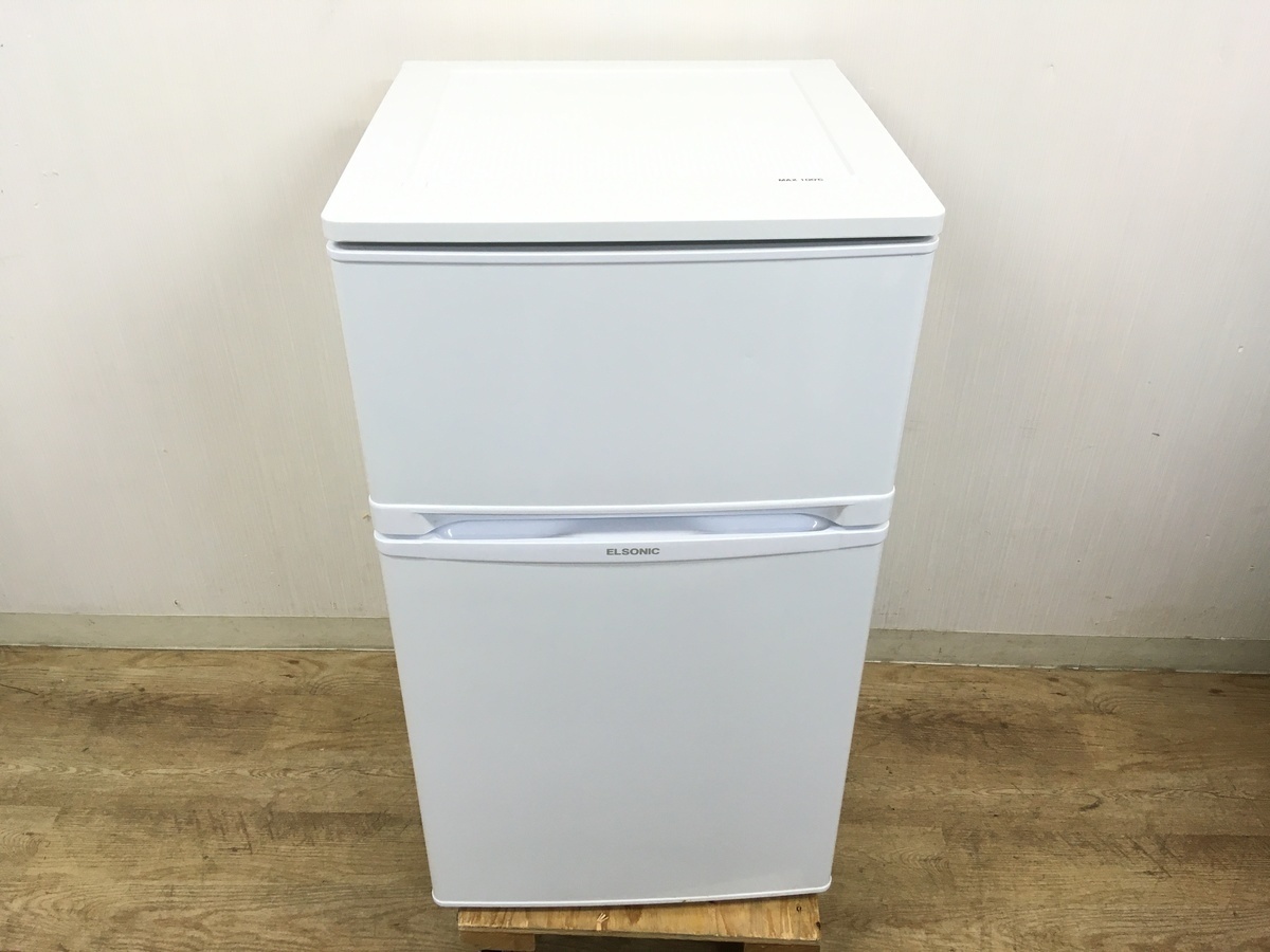 ELSONIC 冷蔵庫 83L ELSONIC (エルソニック) 2ドア冷蔵庫 EJ-R832W 83L