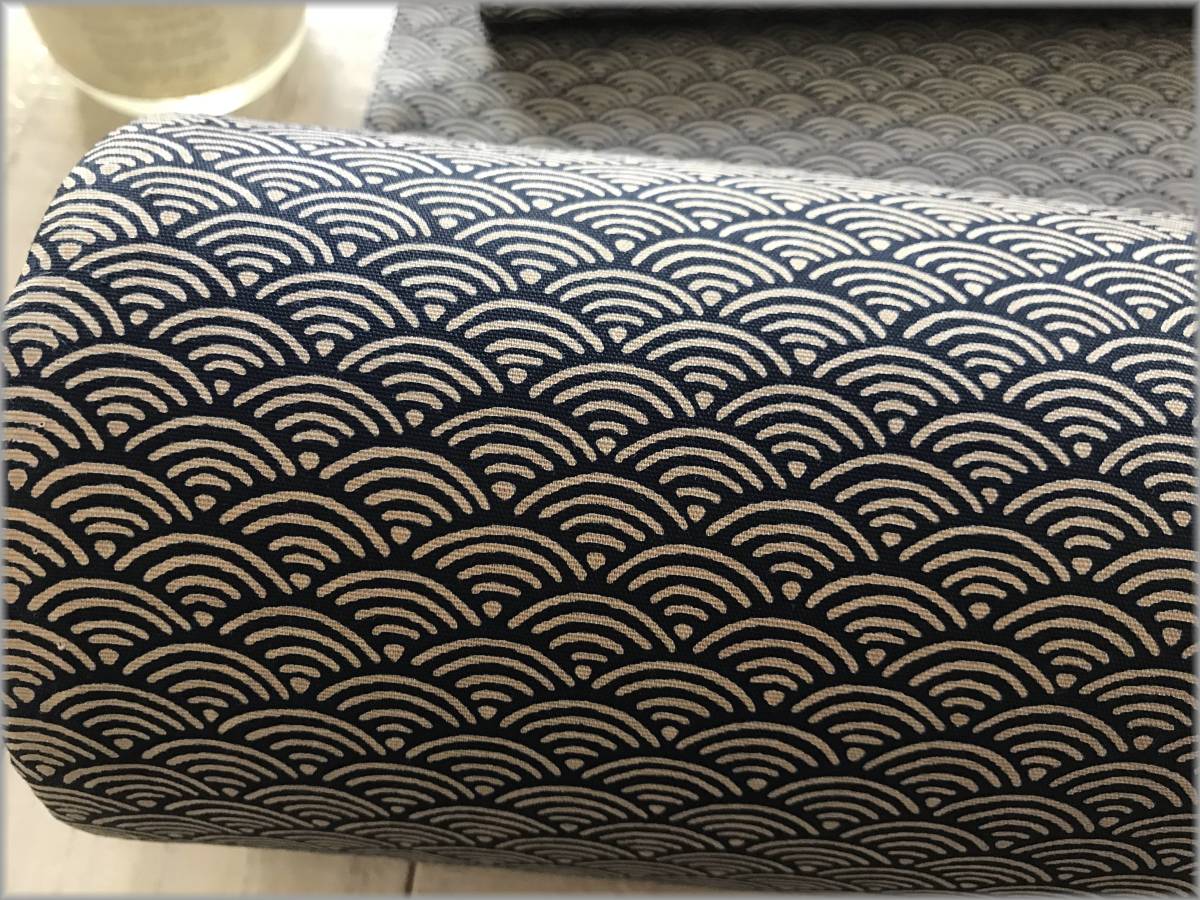 新品 Mets 7m 青海波模様 和柄cb Navy Beige 和モダンコットン生地1e の落札情報詳細 ヤフオク落札価格情報 オークフリー スマートフォン版