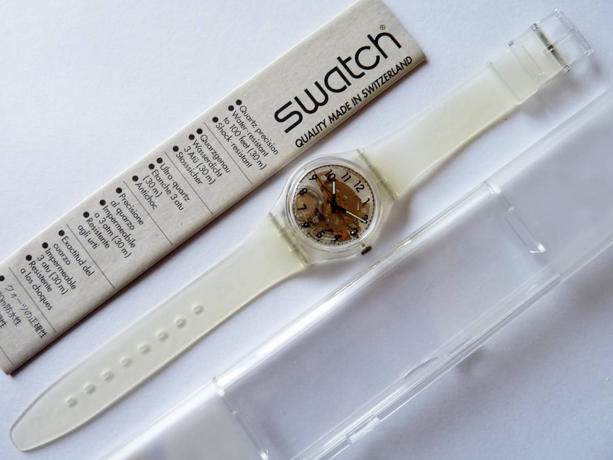 新品】使用電池交換済 スウォッチ Swatch 1996年モデル 透明時計 人気