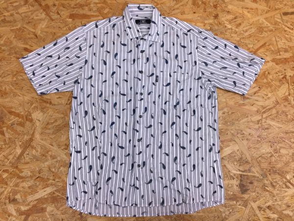 送料240円 プレイボーイ Playboy Vip 紳士服 レトロ 半袖シャツ メンズ マルチストライプ ペイズリー Ll 白 の落札情報詳細 ヤフオク落札価格情報 オークフリー スマートフォン版