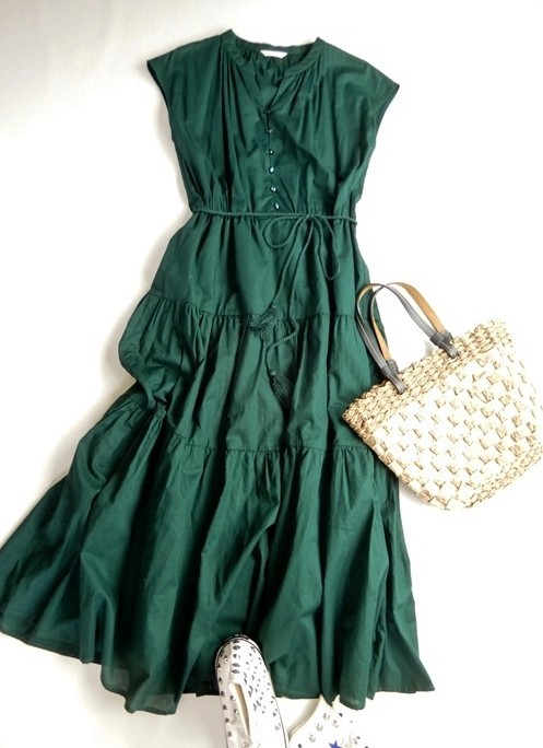 ビームスハート Beams Heart コットン100 マキシ丈ロング丈ティアードワンピース の落札情報詳細 ヤフオク落札価格情報 オークフリー スマートフォン版