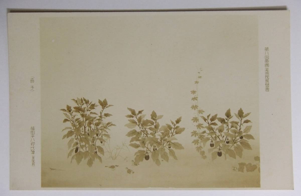 昔の絵葉書 美術 絵画 茄子 福田平八郎 禁複写 第８回帝国美術院展覧会 の落札情報詳細 ヤフオク落札価格情報 オークフリー スマートフォン版