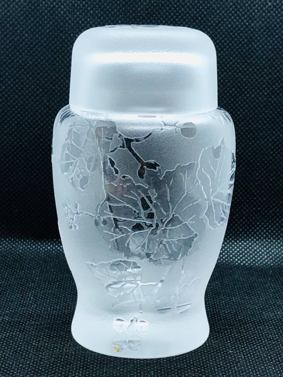 北一硝子 ぎやまん茶入 蓋付瓶