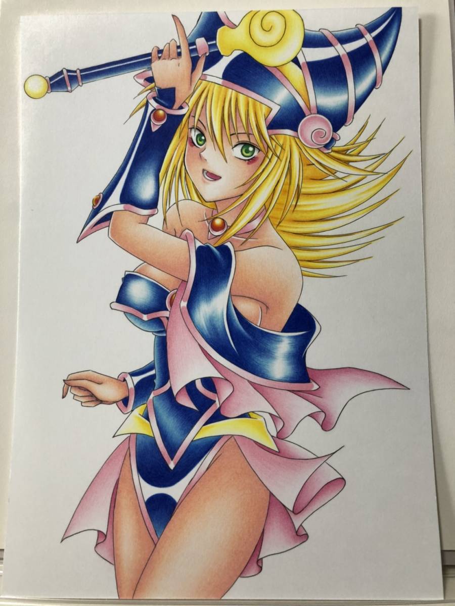 新品 手描きイラスト 色鉛筆 B5 ブラックマジシャンガール の落札情報詳細 ヤフオク落札価格情報 オークフリー スマートフォン版