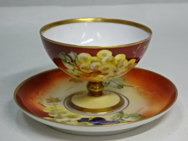 デポス　リモージュ　24K   天使柄　コンポート皿 デポス リモージュ 24K 天使柄 コンポート皿