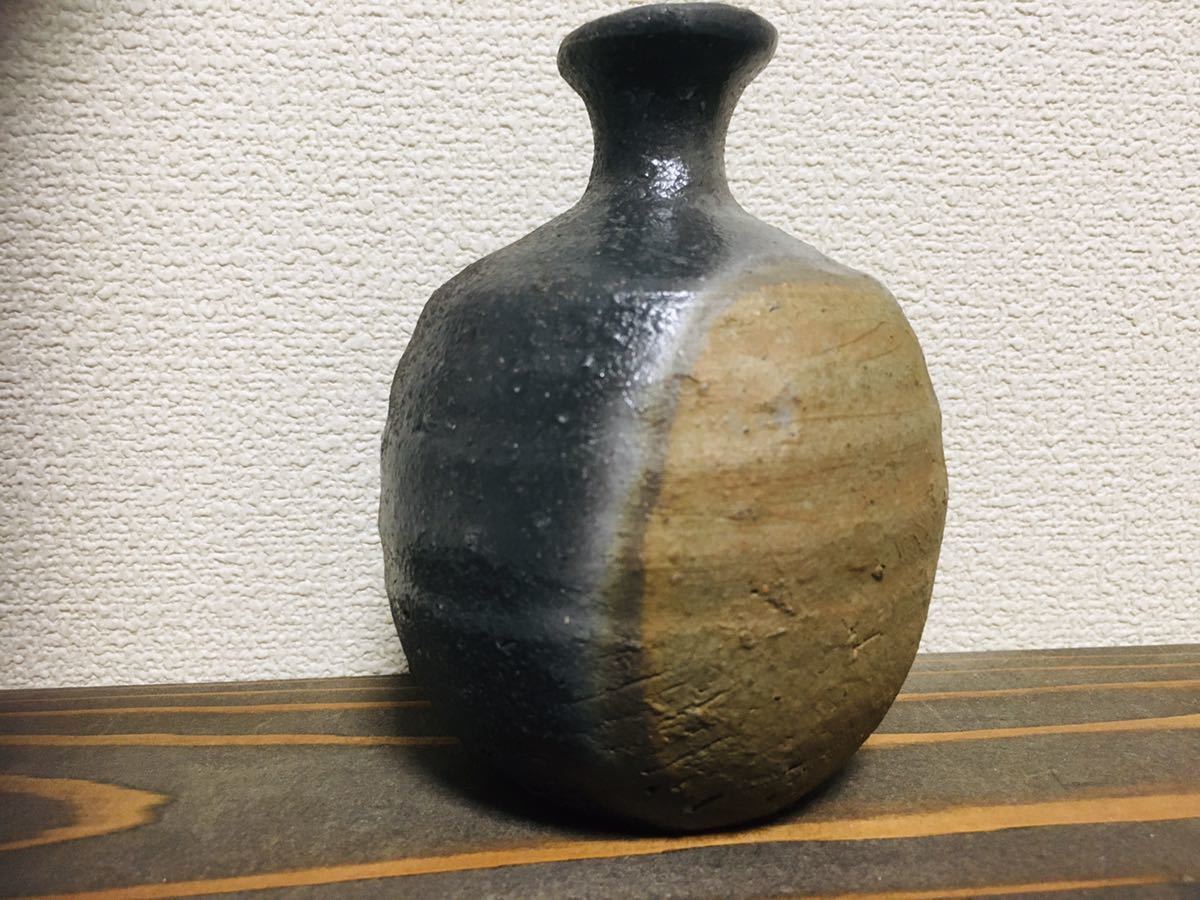 備前焼 金重有邦作 扁徳利 備前焼 金重有邦作 扁徳利