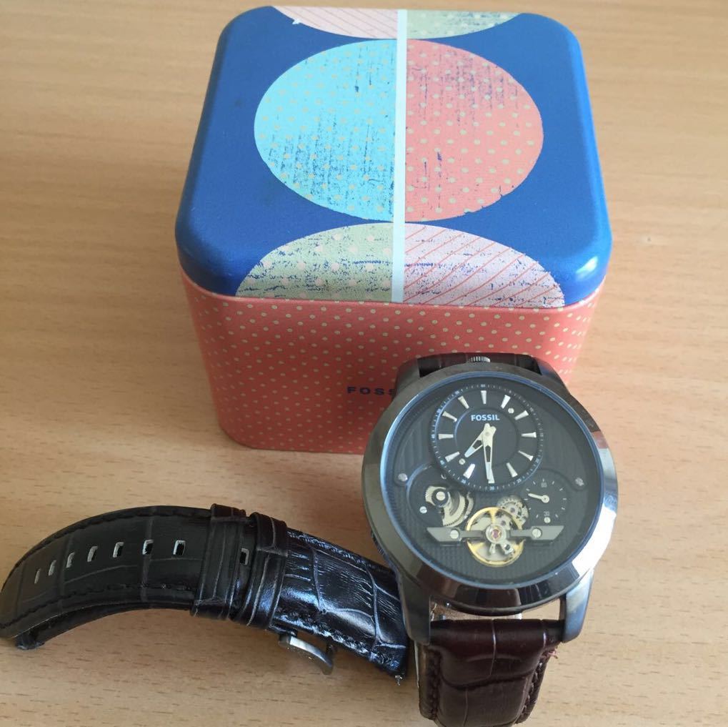 400 0916 Fossil フォッシル メンズ腕時計 自動巻 革ベルト 2色ベルト Me1126 動作確認済み の落札情報詳細 ヤフオク落札価格情報 オークフリー スマートフォン版
