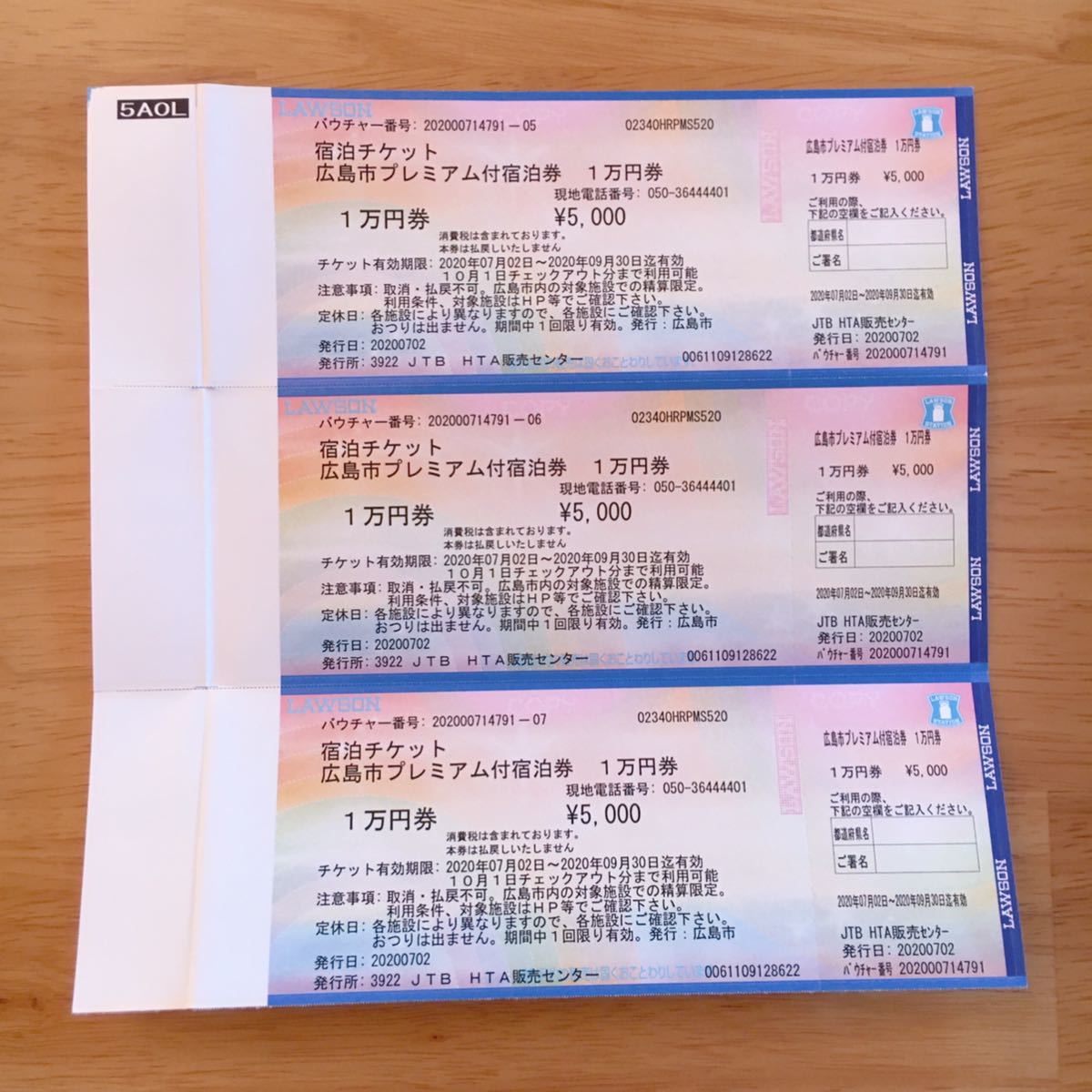 広島市プレミアム宿泊券2万円分を1万円でお譲りします