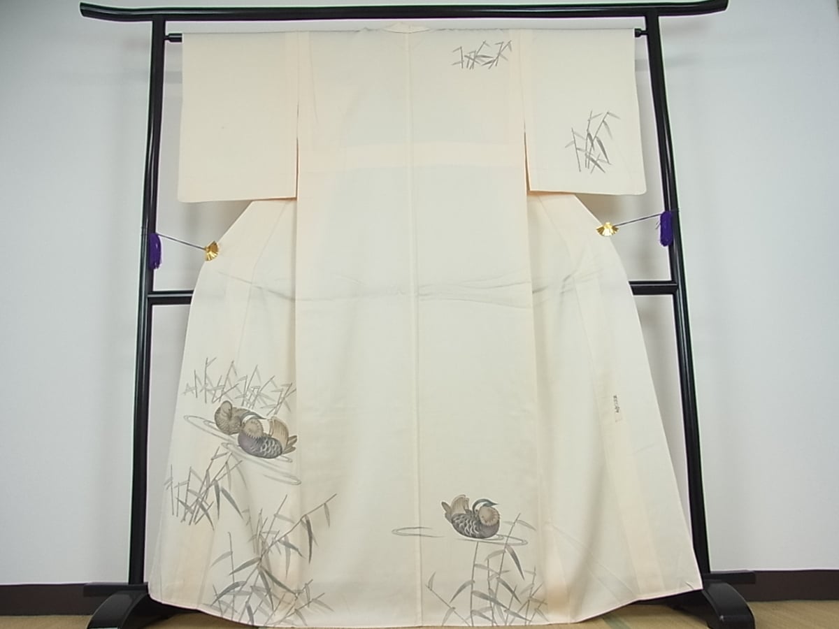 ヤフオク！ベストストア受賞店■平和屋着物■訪問着　単衣　刺繍　花　手描き　逸品m362 ベストストア日本一受賞店！□平和屋着物□訪問着 単衣 手描き