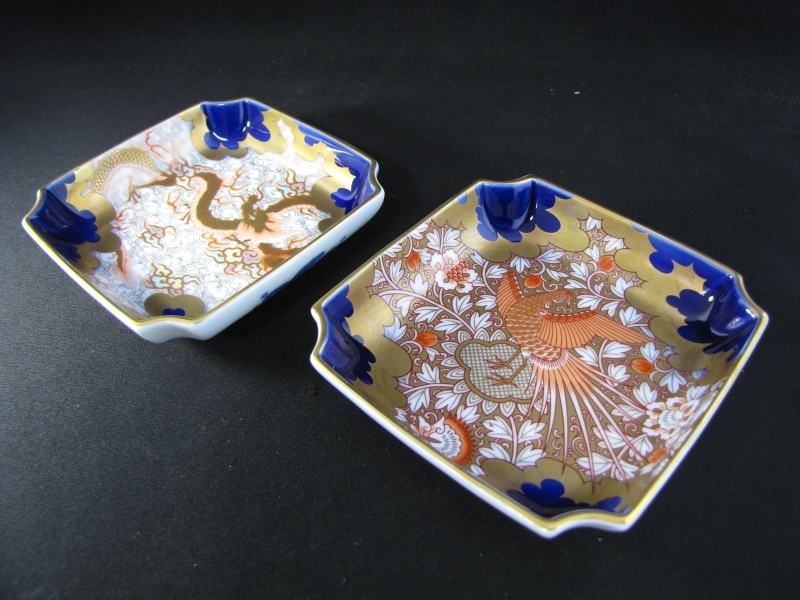 志野焼 虎渓山 水月窯 雲綿手 角皿 四客 共箱 V R7624 志野焼 虎渓山