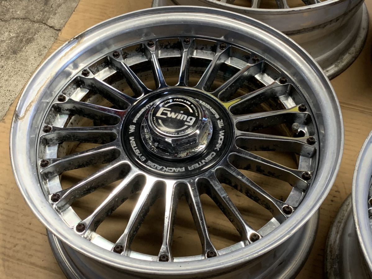 □WORK E-WING Ⅱ ワーク イーウィング2 15×6.5J 114.3 +20□中古4本