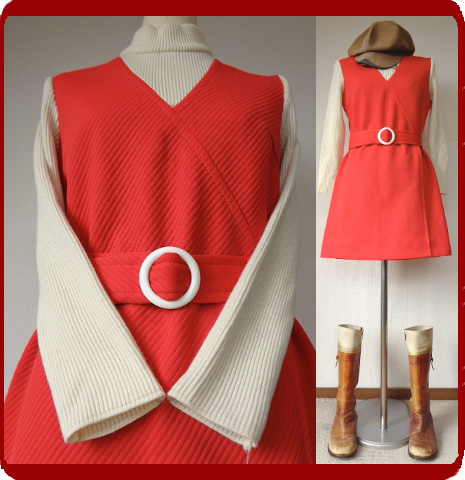 古着 レトロ Vintage個性的赤白モッズニットワンピ ワンピース70s60s70年代60年代ヴィンテージ昭和ヨーロッパ長袖秋冬ガーリーロリ衣装 の落札情報詳細 ヤフオク落札価格情報 オークフリー スマートフォン版
