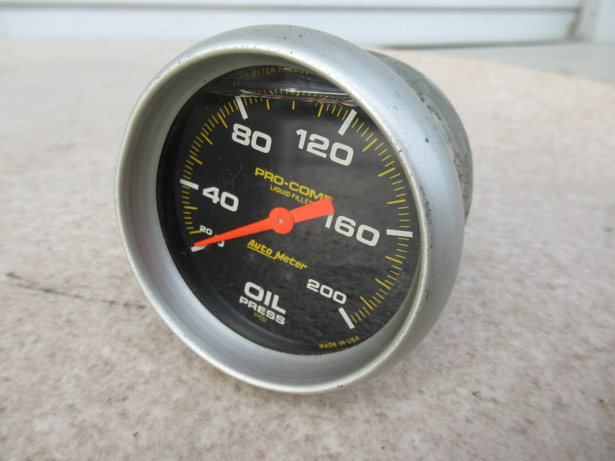 オートメーター Auto Meter 機械式 油圧計 オイルプレッシャー プロコンプ Pro Comp ジャンク品 当時物 アメ車 旧車 ゼロヨン 0 400m の落札情報詳細 ヤフオク落札価格情報 オークフリー スマートフォン版