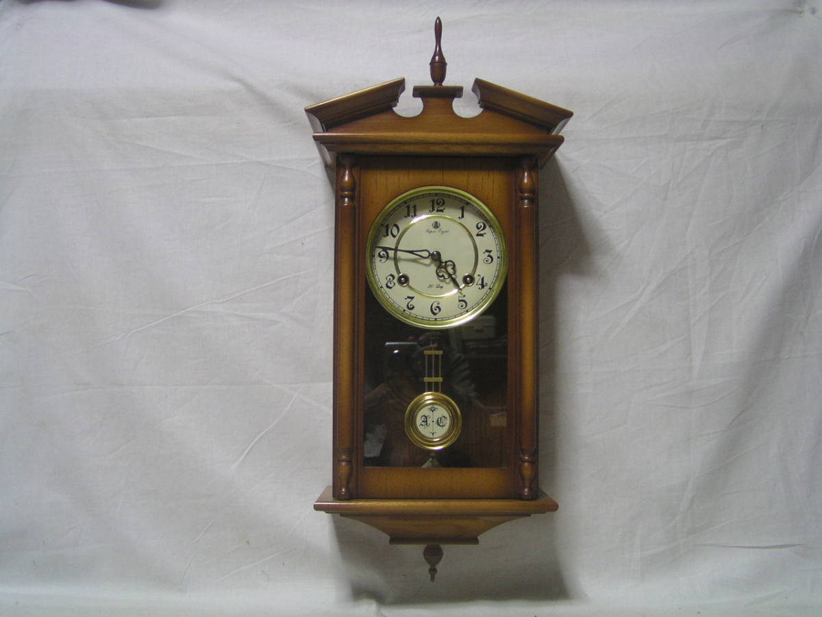 【愛知時計】 ミニミニ　可愛いです！　柱時計　古時計　振り子　レトロ　ゼンマイ 愛知時計 ミニミニ 可愛いです！ 柱時計 古時計 振り子 レトロ