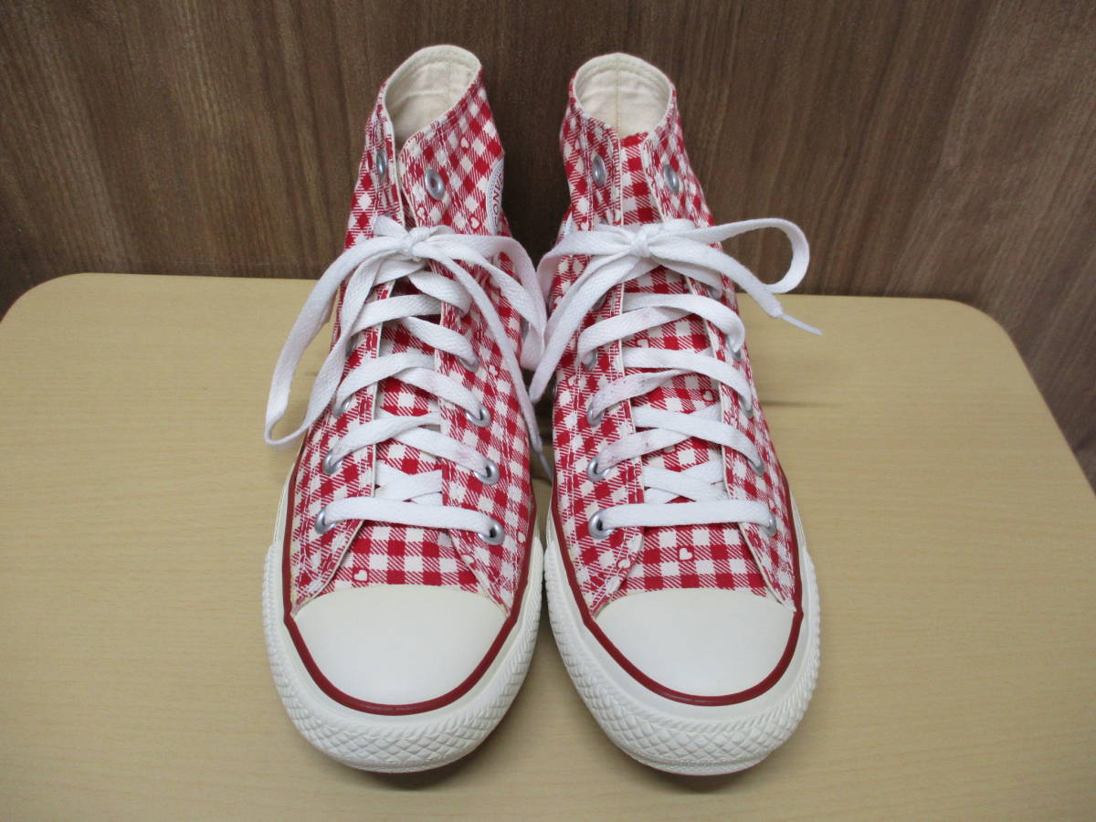 Converse コンバース All Star アース コラボ 5cj726 レディース ハイカット スニーカー 赤 チェック ハート 24 5cm Eb11e の落札情報詳細 ヤフオク落札価格情報 オークフリー スマートフォン版