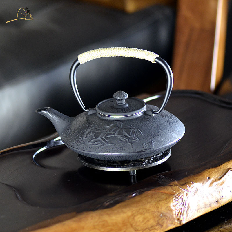 鉄壺 茶道具の通販 CH85☆鉄器 鉄瓶☆茶道具 提梁壺 銅製蓋☆ 対応 鉄