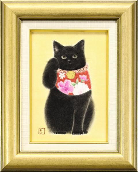 招き猫　日本画 久野千恵美 原画 久野千恵美「招き猫」日本画 〇招き猫の画家 - メルカリ
