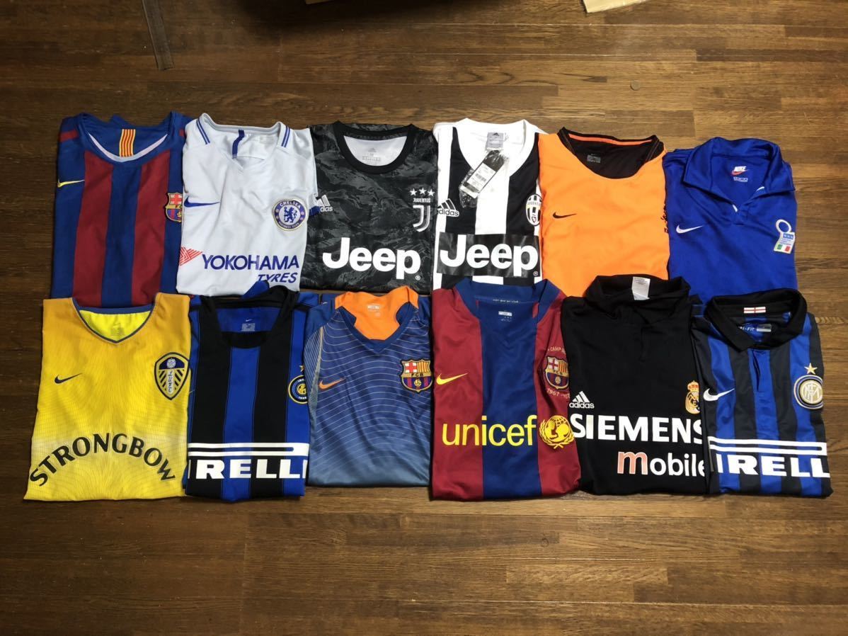 サッカー ユニフォーム 12枚 まとめ売り バルセロナ ユベントス インテル リーズ レアルマドリード チェルシー オランダ イタリア ジャージ の落札情報詳細 ヤフオク落札価格情報 オークフリー スマートフォン版