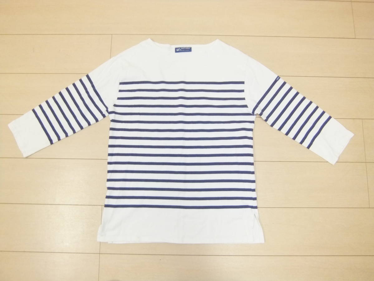 セントジェームズ メンズ 7分袖 マリンボーダー Tシャツ Lサイズ ネイビー ホワイト 美中古 フランス 着丈70ｃｍ身幅52ｃｍ Saint James の落札情報詳細 ヤフオク落札価格情報 オークフリー スマートフォン版
