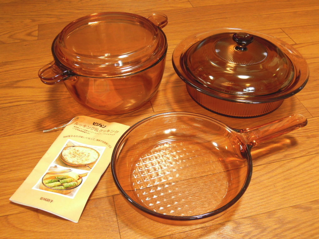 新品 Vison ビジョン キャセロール 両手鍋 フライパン 3点セット 超耐熱ガラス コーニング パイレックス Corning Pyrex の落札情報詳細 ヤフオク落札価格情報 オークフリー スマートフォン版