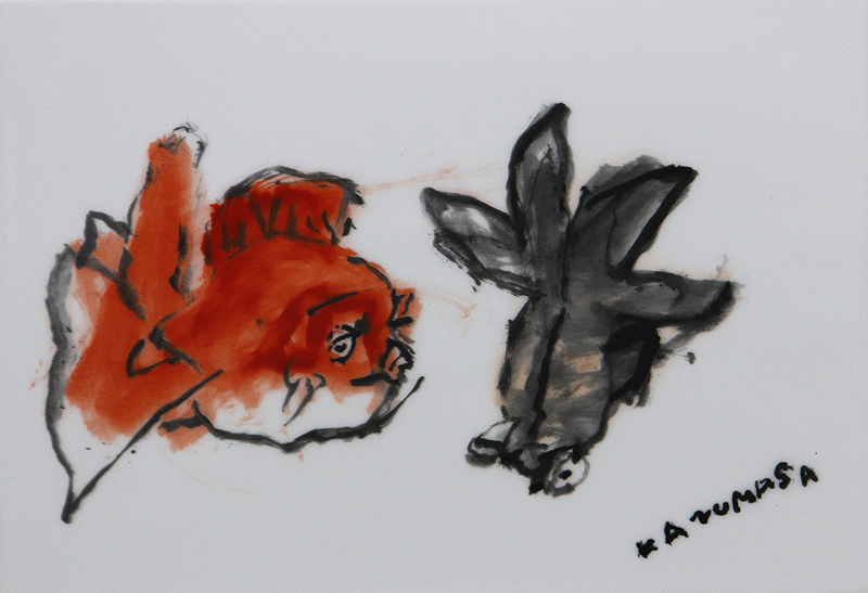 銅版画 中川一政 金魚 リトグラフ
