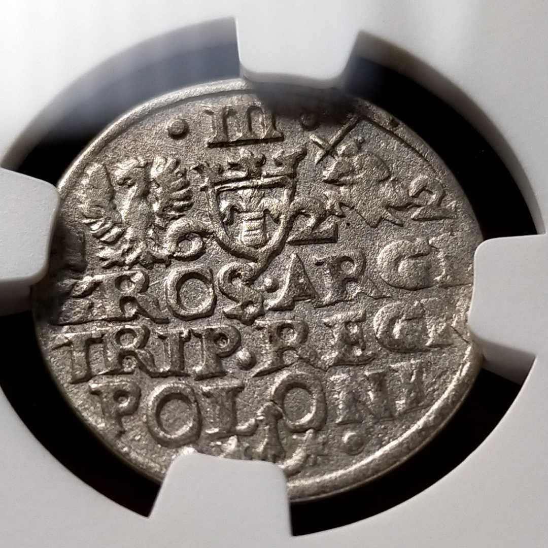 外国銀貨　ポーランド銀貨　3種 ☆1622 ポーランド 3グロッシェン銀貨 ジグムント3世 NGC XF