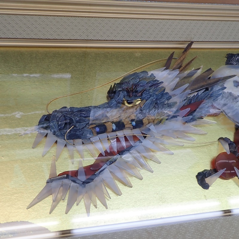 龍の宝石画 貴石画 壁掛け 昭和レトロ インテリア 石細工 ストーン
