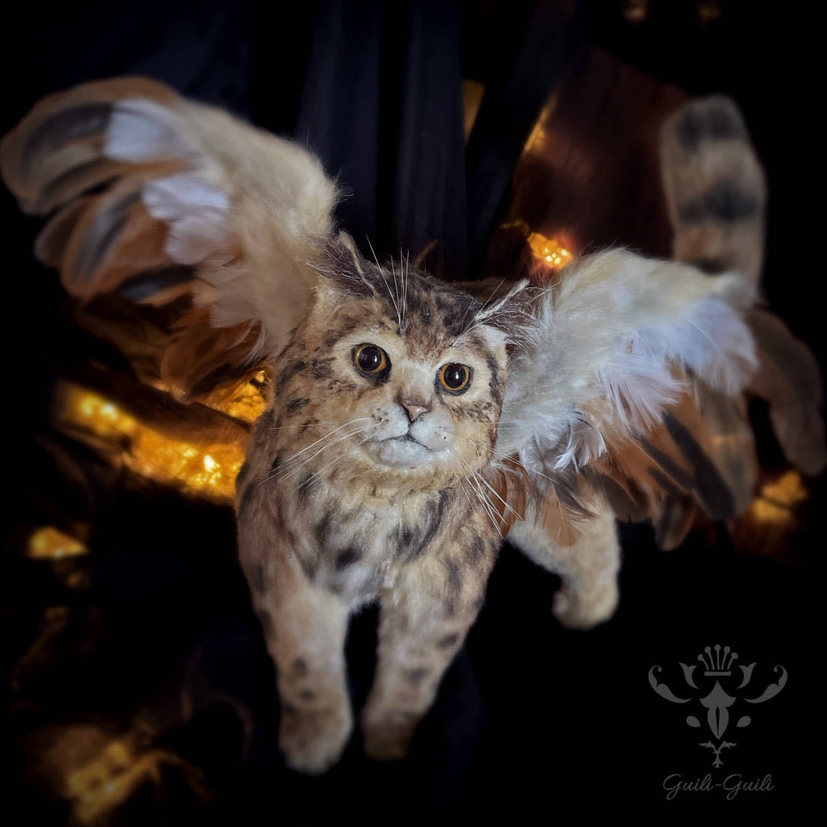 未使用】*guili-guili* owl cat フクロウネコ / フル可動 アートドール