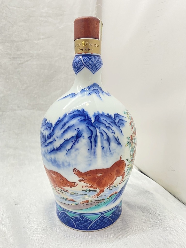 サントリーウイスキー 有田焼 染錦南天支絵 サントリーウイスキー 有田焼 染錦南天支絵