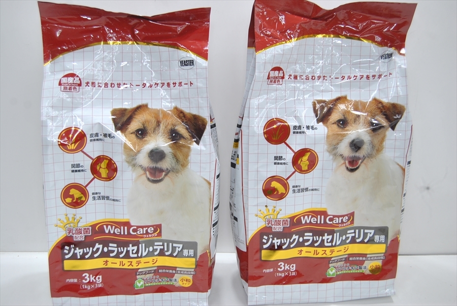 【未使用】【CQ12】1円～ ドッグフード ウェルケア ジャックラッセルテリア専用 オールステージ 小粒 国産 3kg 2個 まとめ売 業販