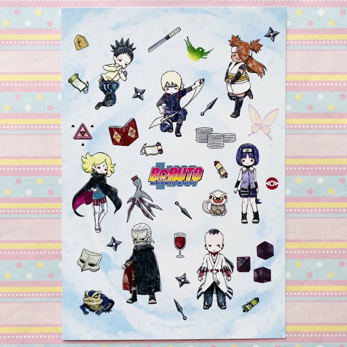 新品】NARUTO ナルト BORUTOメモリアルポストカードセットA 家族