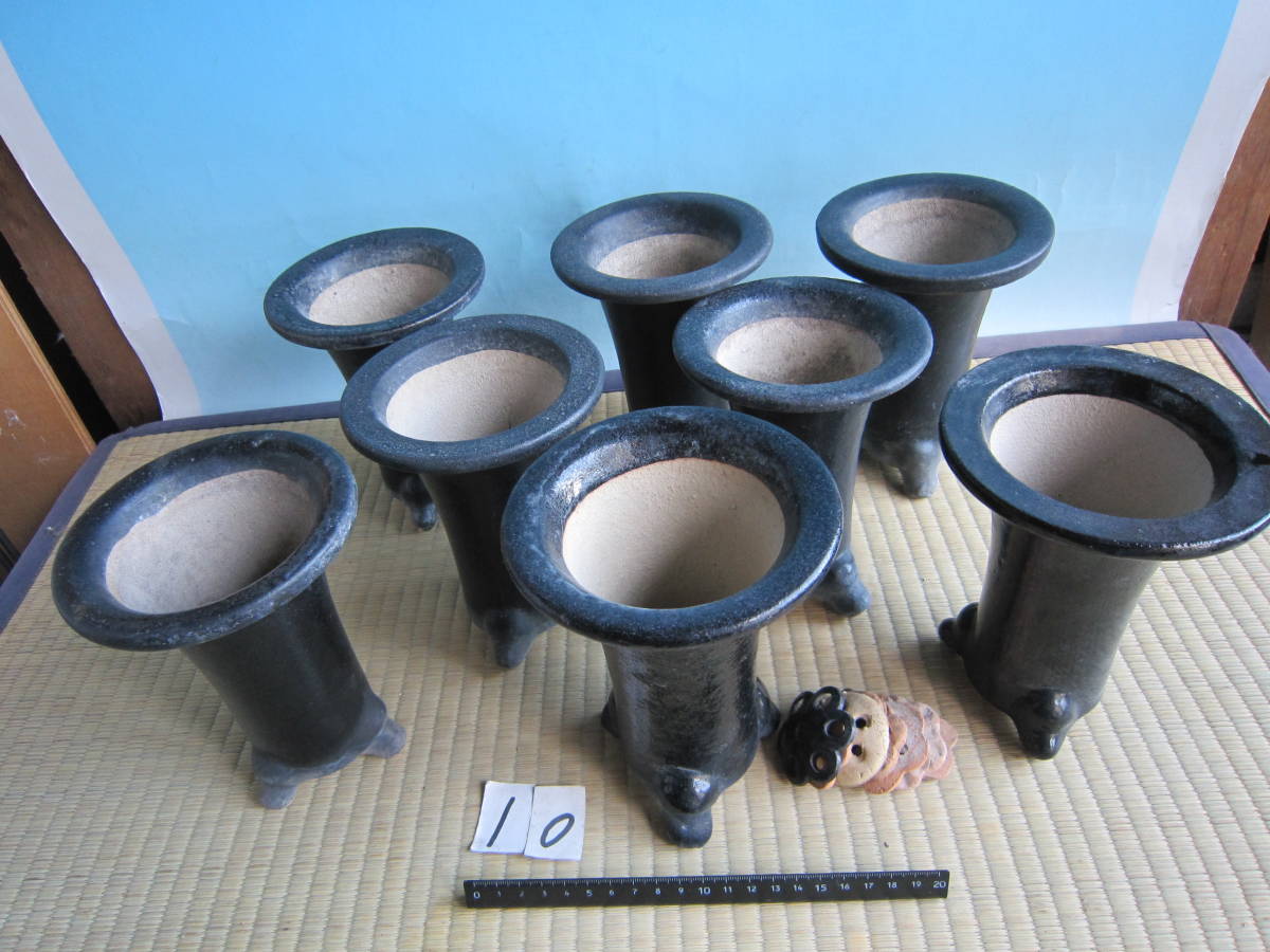 鉢 万年青 鉢掛け 4号用 8個掛け 中古鉢６個セット ゆず肌 ５ 大切な