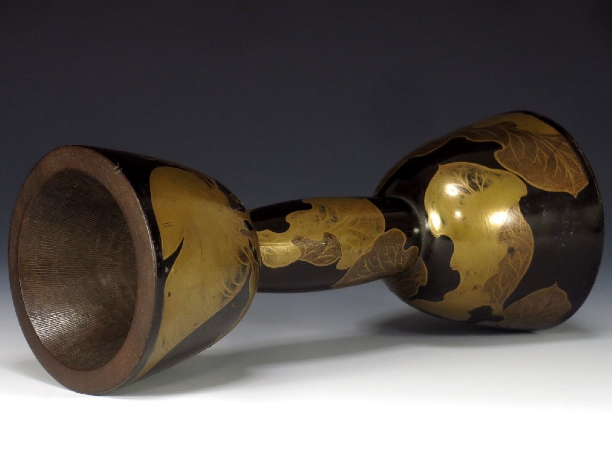 小鼓　胴　蒔絵　能楽　和楽器 小鼓胴蒔絵能楽和楽器