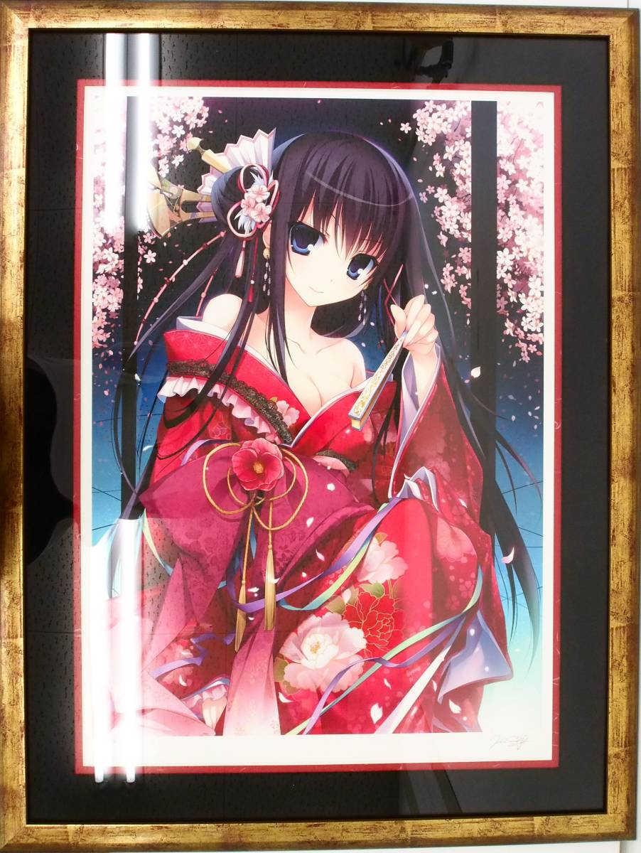 萌木原ふみたけ 版画 桜の樹との対話 アールビバン ミクスドメディア