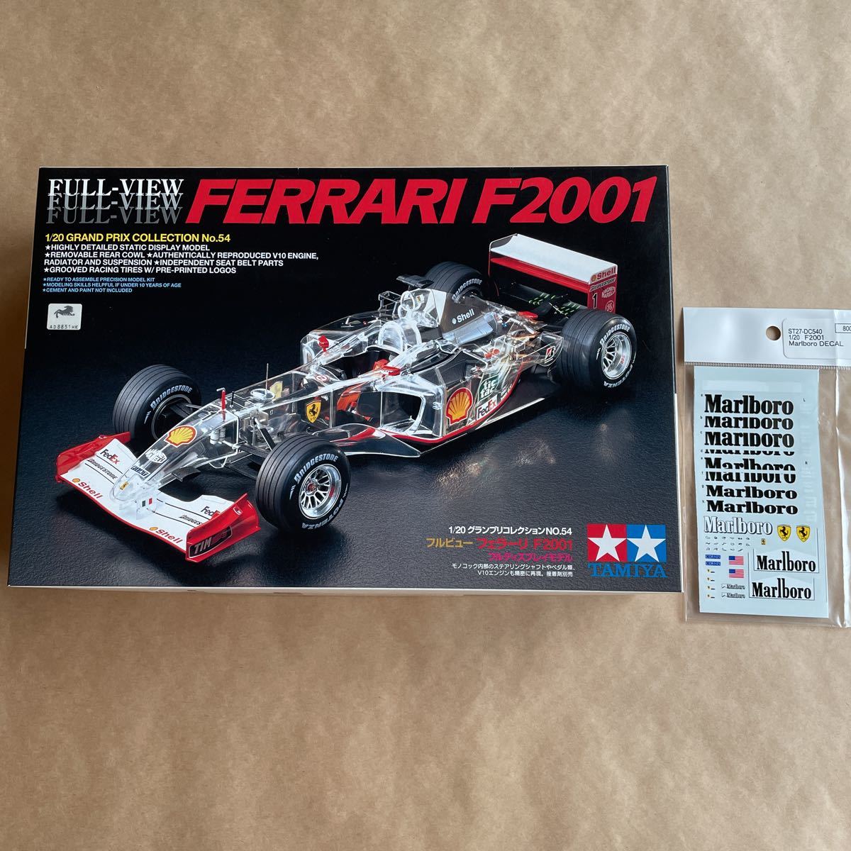 目立った傷や汚れなし】タミヤ 1/20 フルビュー フェラーリ F2001 未 
