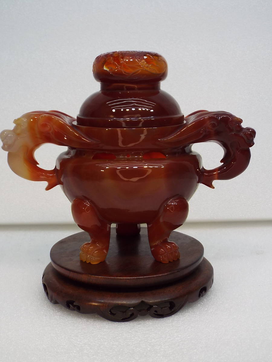 メノウ赤瑪瑙中国彫刻石彫