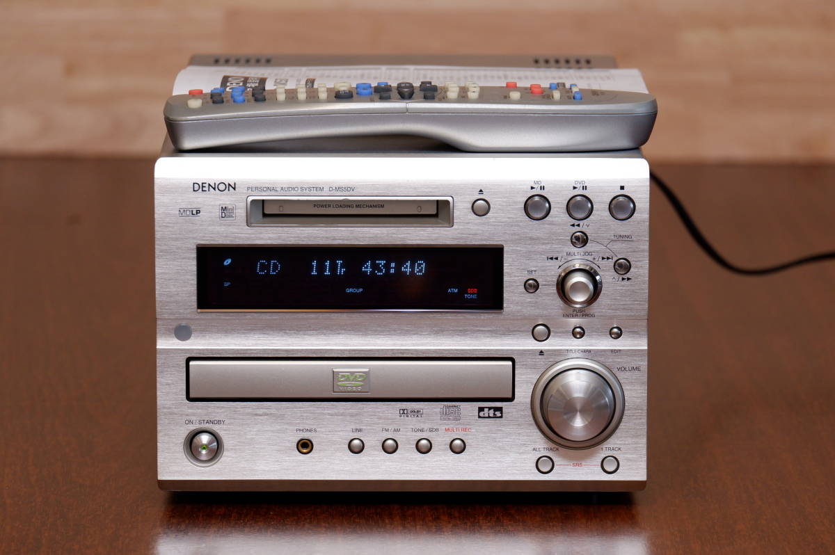 【目立った傷や汚れなし】DENON D-MS5DV CD/DVD/MD/TUNER/AMP 本体のみ ミニコンポ 1週間返品保障 完動品 美品 ...