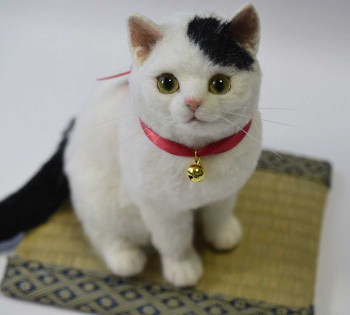 未使用】＊tamaya＊羊毛フェルト＊猫＊子猫＊＊ぶち猫＊白黒猫