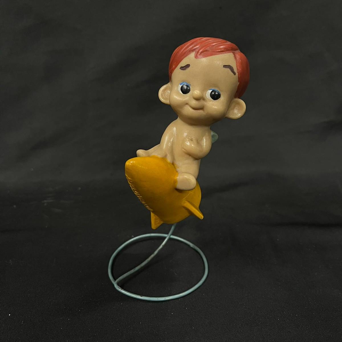 【人形 約13.5cm】 森永エンゼルストア エンゼル坊や ソフビ人形 首ふり エゼルストア カウンター看板人形 森永製菓 森永エンゼル坊や 全高25㎝!! ソフビ首ふり エゼルストア