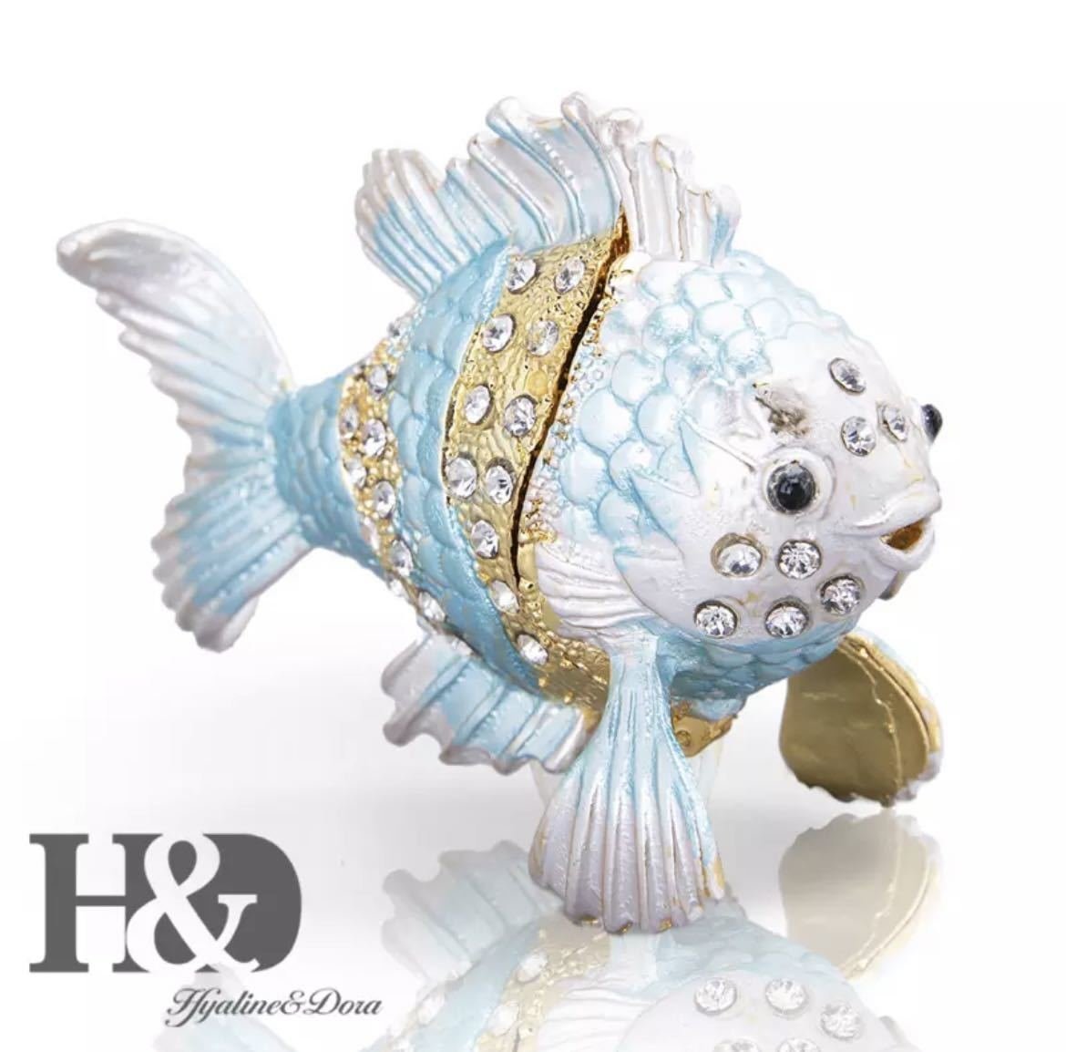 【未使用】魚 フィッシュ 魚型ジュエリーボックス インテリア 宝石箱 ジュエリー 宝石 置物 オーナメント 小物 小物入れ オブジェ