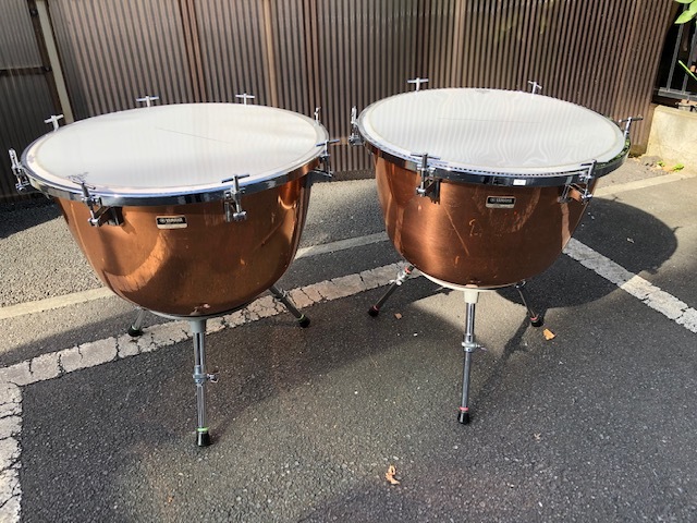 ペダル付 ティンパニ- パール 2台セット 中古品