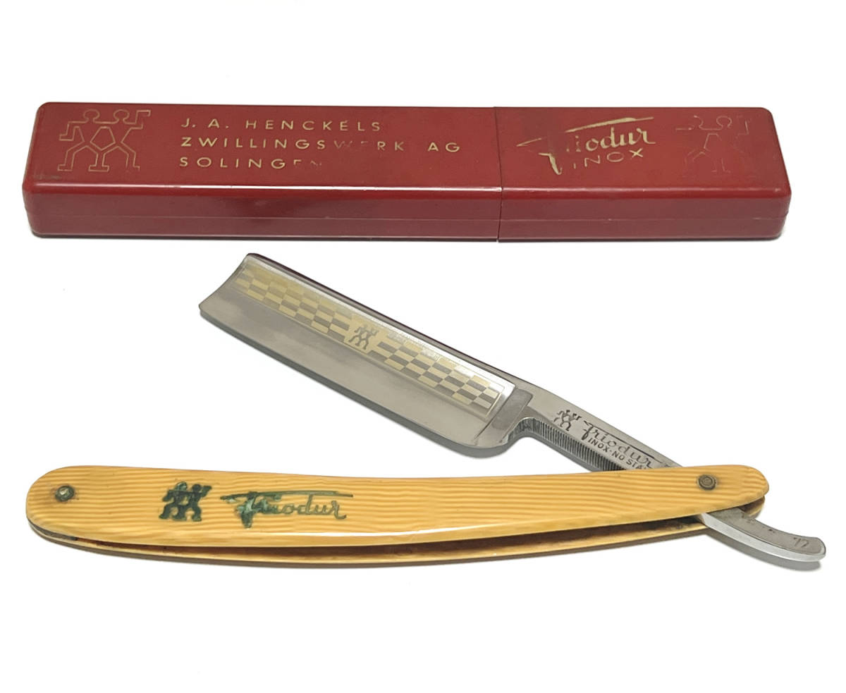 J.A.ヘンケルスの「FRIODUR」シリーズの西洋剃刀（ストレートレザー
