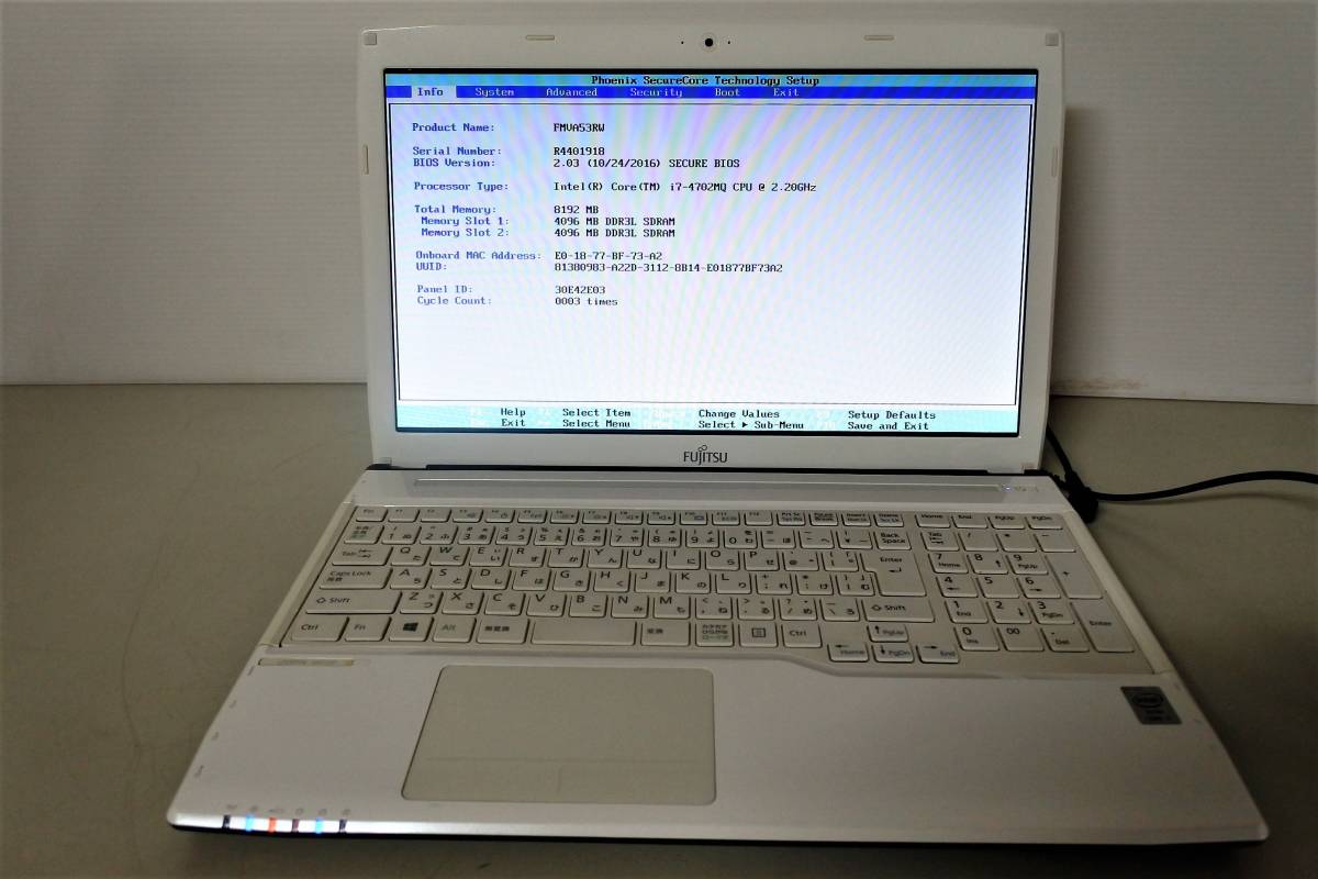 富士通 LIFEBOOK AH53/R i7-4702MQ 2.20GHz HDD/750GB メモリ8GB
