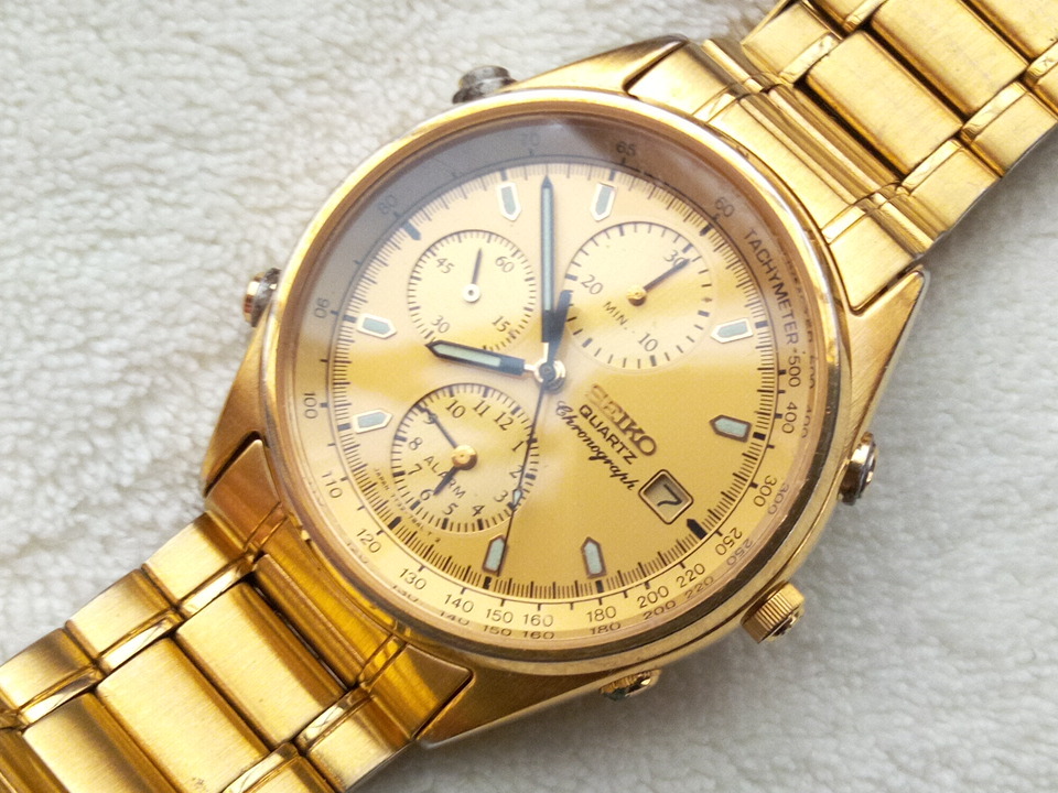 【やや傷や汚れあり】SEIKO セイコー 7T32 アラームクロノグラフ GPゴールド ジャンクの落札情報詳細 ヤフオク落札価格検索 オークフリー