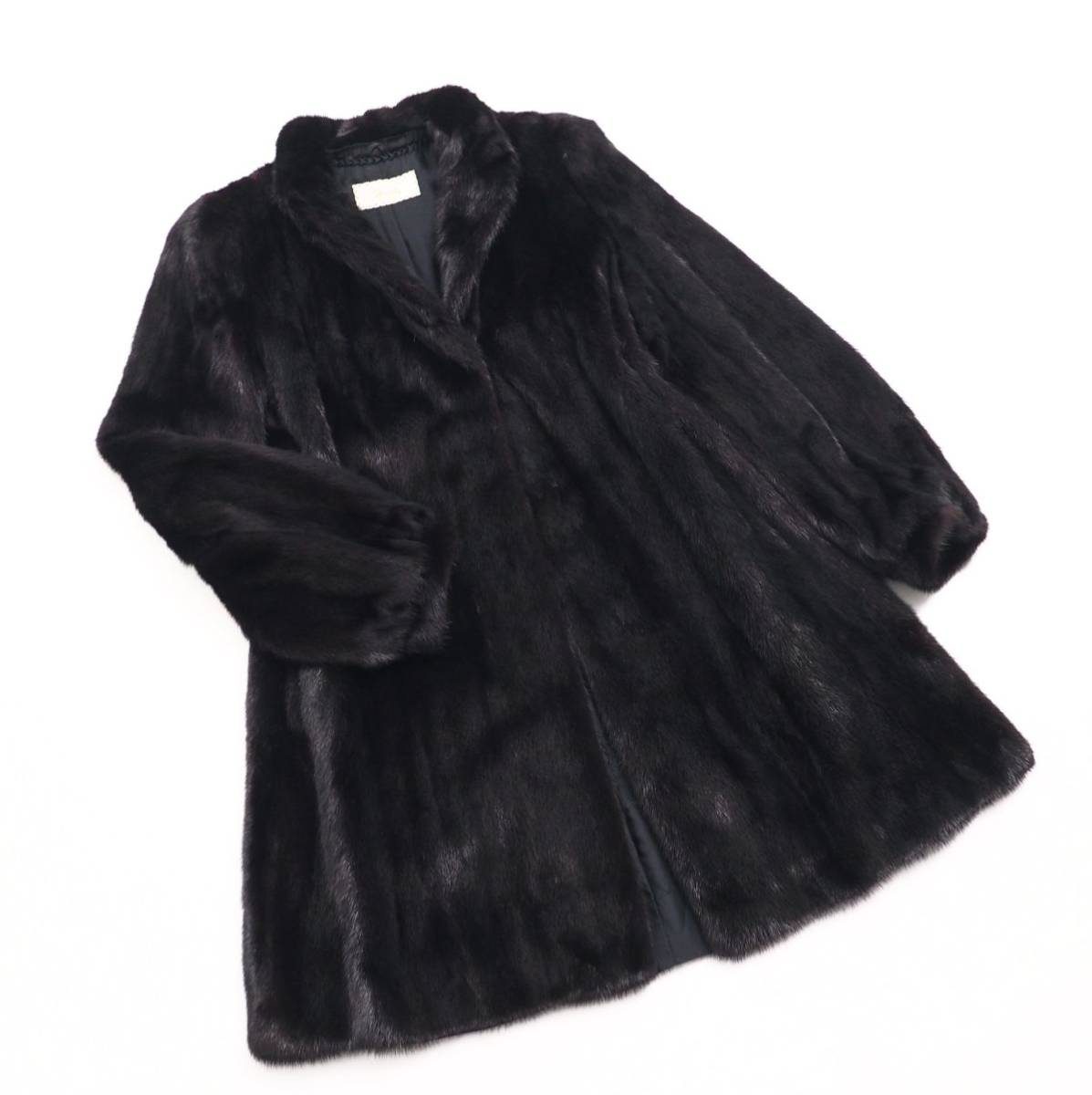 リアル パールホワイトミンクファー襟付きサイドフリルショール 小物 